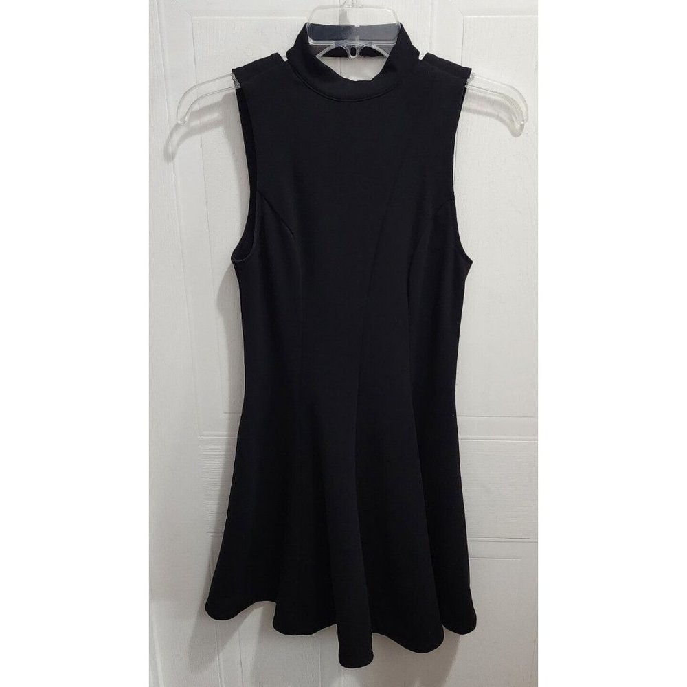Free People Womens Sleeveless High Neck Dress Strappy Cutout Back Black Size XS